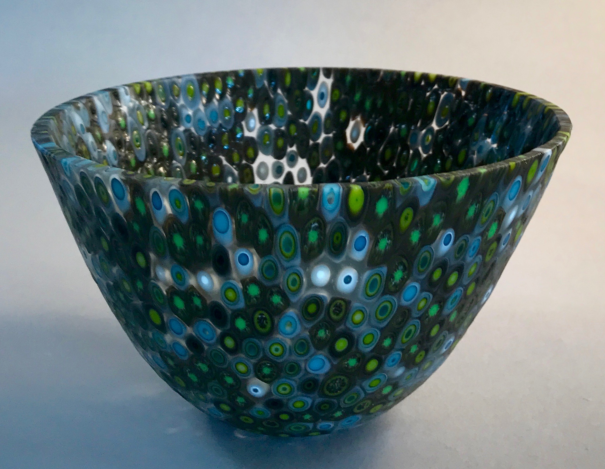 Murrine Glass bowl - blue and pink