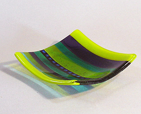 Striped dishes green